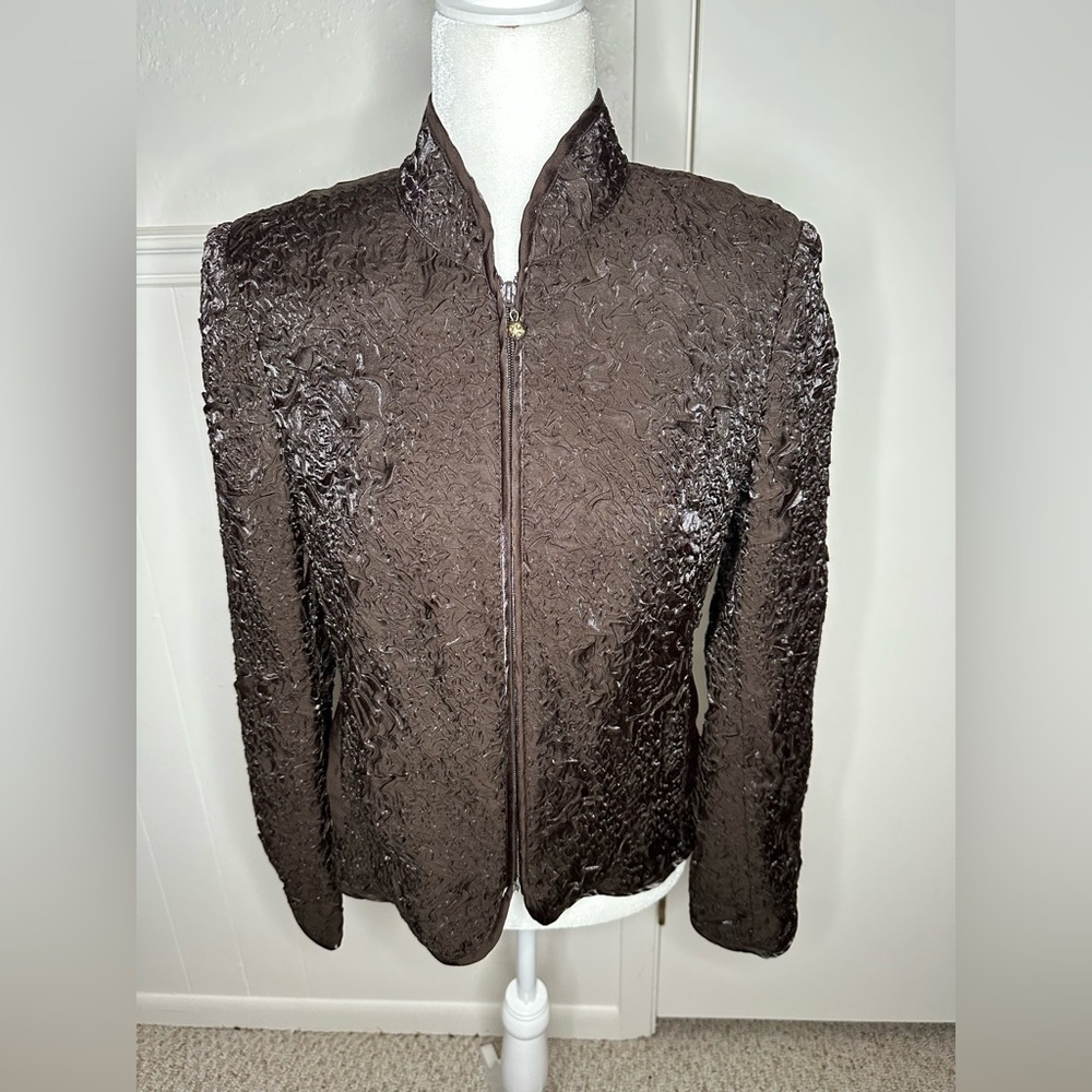Victor Costa Brown Textured Jacket size 6